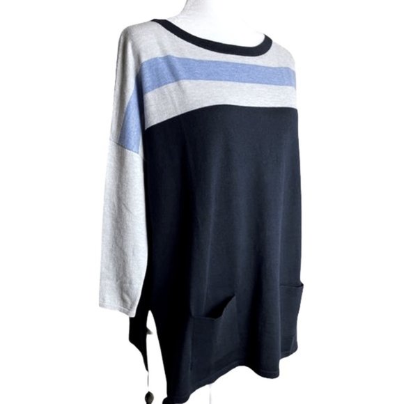 SOLD LILLY PULITZER Elba Coolmax Sweater In Navy - Picture 3 of 6